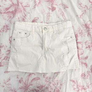 White denim mini skirt size small
